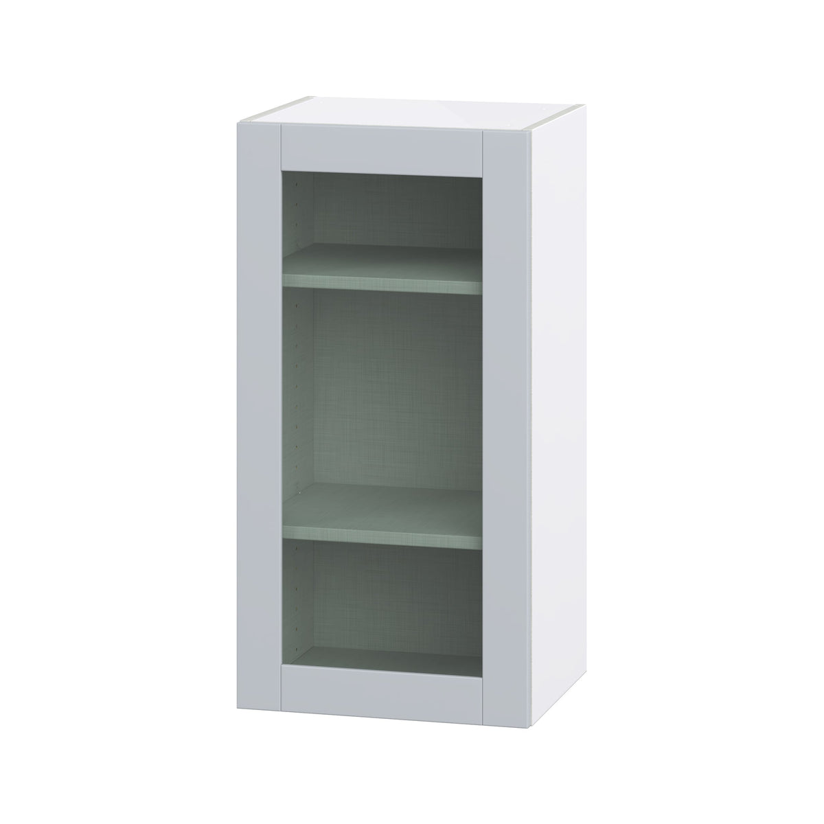 Hugo&Borg Charlesberg 18-in W x 35-in H x 14-in D Gray Wall Fully Assembled Cabinet (Glass Panel Shaker Door Style)