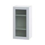 Hugo&Borg Charlesberg 18-in W x 35-in H x 14-in D Gray Wall Fully Assembled Cabinet (Glass Panel Shaker Door Style)