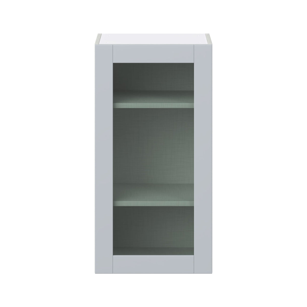 Hugo&Borg Charlesberg 18-in W x 35-in H x 14-in D Gray Wall Fully Assembled Cabinet (Glass Panel Shaker Door Style)