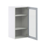 Hugo&Borg Charlesberg 18-in W x 35-in H x 14-in D Gray Wall Fully Assembled Cabinet (Glass Panel Shaker Door Style)