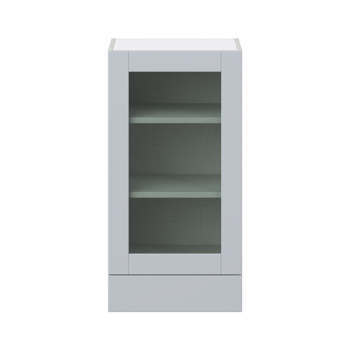 Hugo&Borg Charlesberg 18-in W x 35-in H x 14-in D Gray 2-Drawers Wall Fully Assembled Cabinet (Glass Panel Shaker Style)