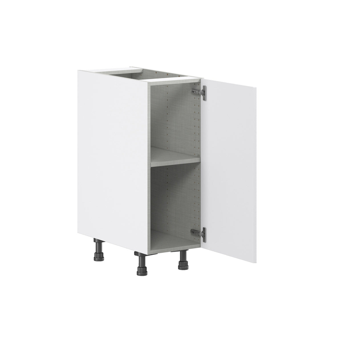 Hugo&Borg Jolie 12-in W x 34.5-in H x 24-in D Warm White Base Fully Assembled Cabinet (Flat Panel Shaker Door Style)