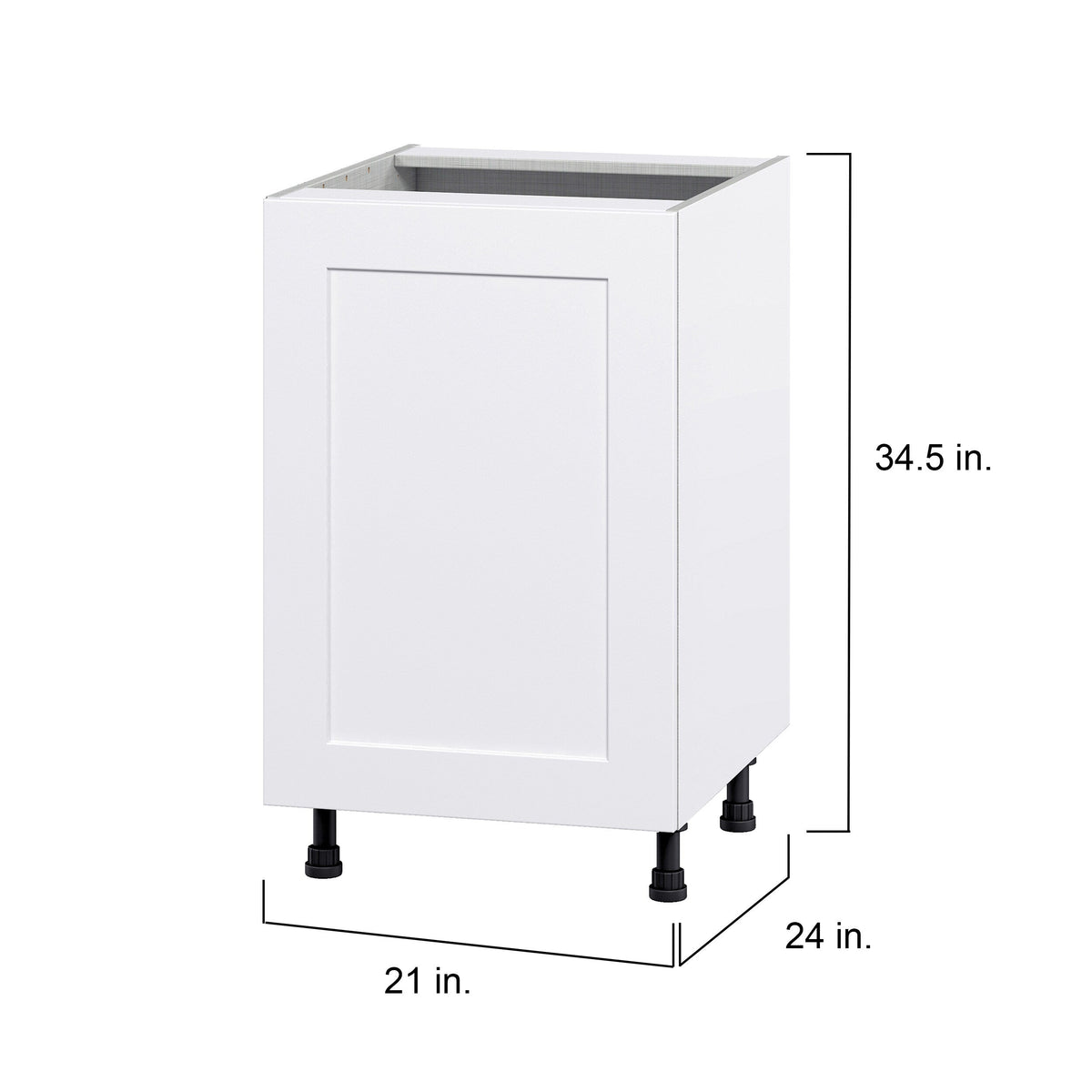 Hugo&Borg Jolie 21-in W x 34.5-in H x 24-in D Warm White Base Fully Assembled Cabinet (Flat Panel Shaker Door Style)