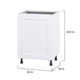 Hugo&Borg Jolie 24-in W x 34.5-in H x 24-in D Warm White Base Fully Assembled Cabinet (Flat Panel Shaker Door Style)