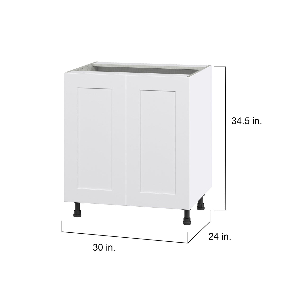 Hugo&Borg Jolie 30-in W x 34.5-in H x 24-in D Warm White Base Fully Assembled Cabinet (Flat Panel Shaker Door Style)