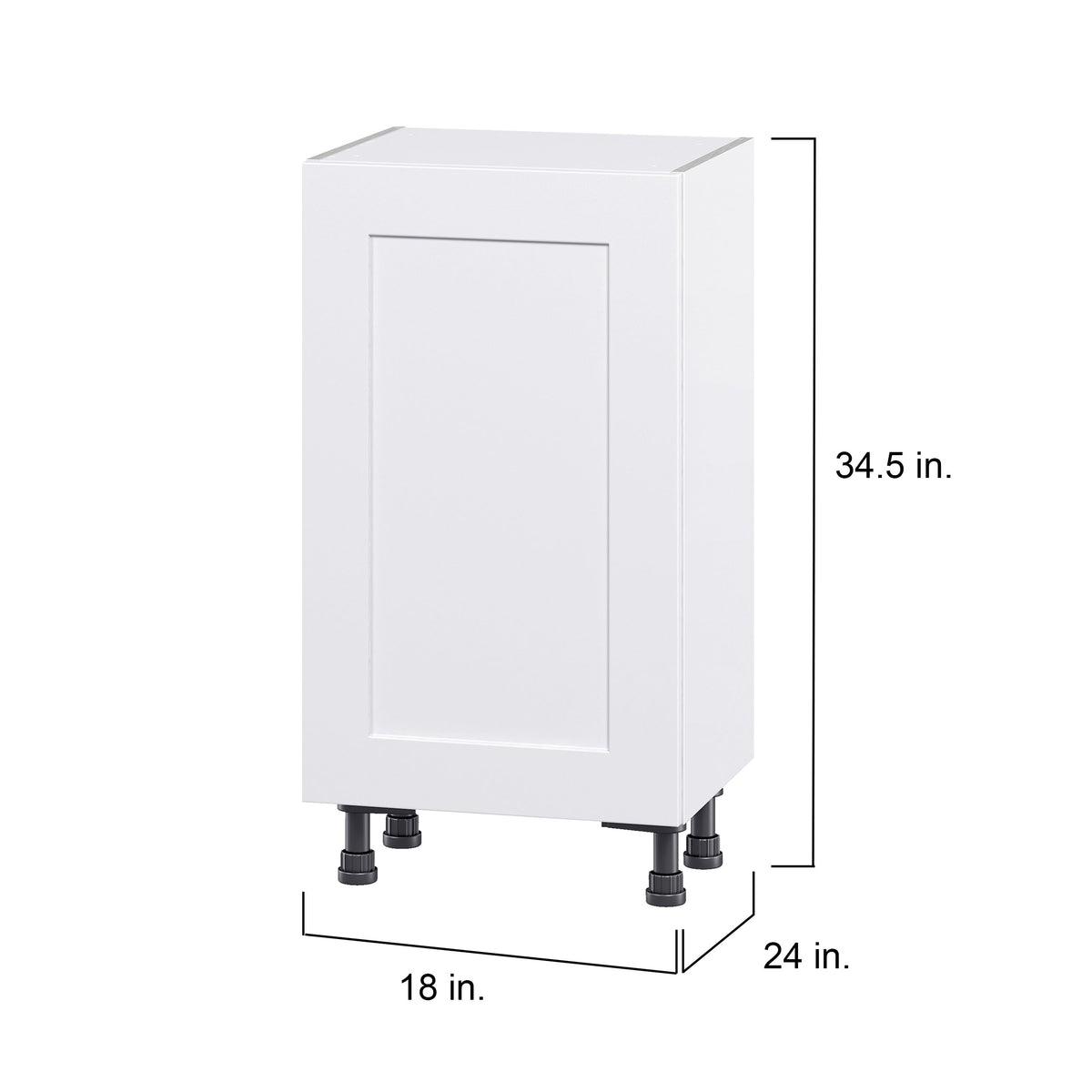 Hugo&Borg Jolie 18-in W x 34.5-in H x 24-in D Warm White 3-Drawers Base Fully Assembled Cabinet (Flat Panel Shaker Style)