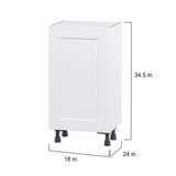 Hugo&Borg Jolie 18-in W x 34.5-in H x 24-in D Warm White 3-Drawers Base Fully Assembled Cabinet (Flat Panel Shaker Style)