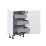 Hugo&Borg Jolie 18-in W x 34.5-in H x 24-in D Warm White 3-Drawers Base Fully Assembled Cabinet (Flat Panel Shaker Style)