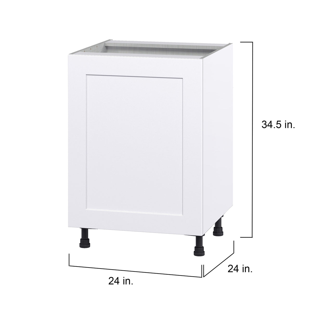 Hugo&Borg Jolie 24-in W x 34.5-in H x 24-in D Warm White 3-Drawers Base Fully Assembled Cabinet (Flat Panel Shaker Style)