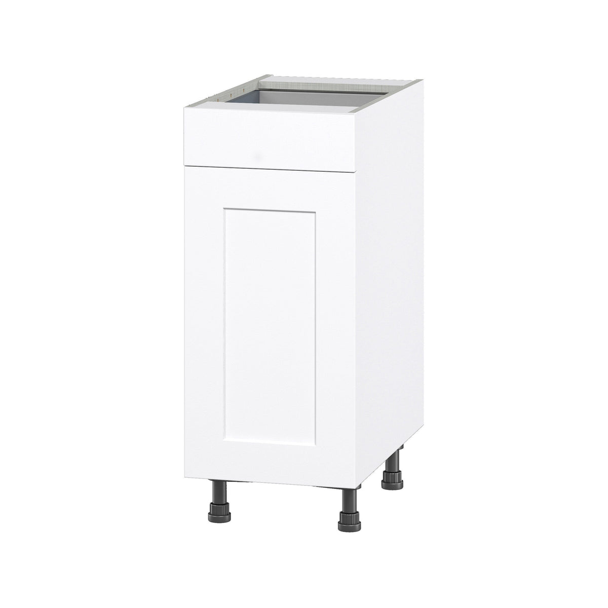 Hugo&Borg Jolie 15-in W x 34.5-in H x 24-in D Warm White 1-Drawer Base Fully Assembled Cabinet (Flat Panel Shaker Style)