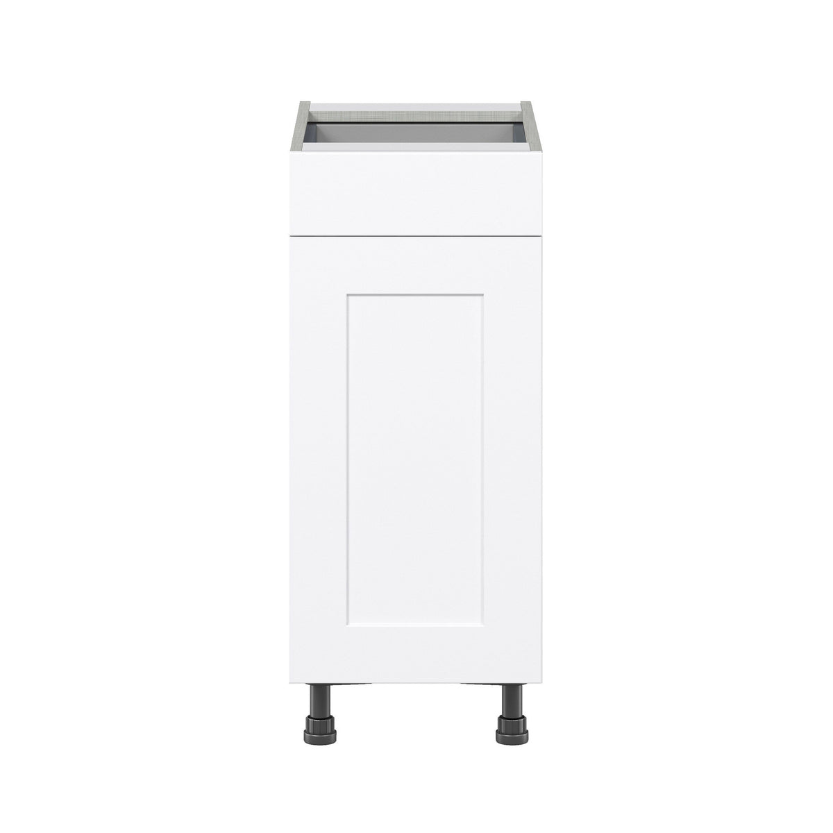 Hugo&Borg Jolie 15-in W x 34.5-in H x 24-in D Warm White 1-Drawer Base Fully Assembled Cabinet (Flat Panel Shaker Style)