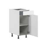 Hugo&Borg Jolie 15-in W x 34.5-in H x 24-in D Warm White 1-Drawer Base Fully Assembled Cabinet (Flat Panel Shaker Style)