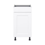 Hugo&Borg Jolie 18-in W x 34.5-in H x 24-in D Warm White 1-Drawer Base Fully Assembled Cabinet (Flat Panel Shaker Style)
