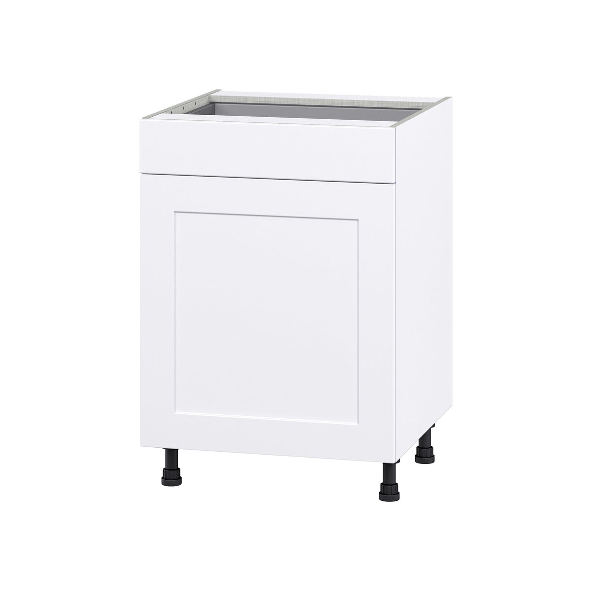 Hugo&Borg Jolie 24-in W x 34.5-in H x 24-in D Warm White 1-Drawer Base Fully Assembled Cabinet (Flat Panel Shaker Style)