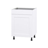 Hugo&Borg Jolie 24-in W x 34.5-in H x 24-in D Warm White 1-Drawer Base Fully Assembled Cabinet (Flat Panel Shaker Style)