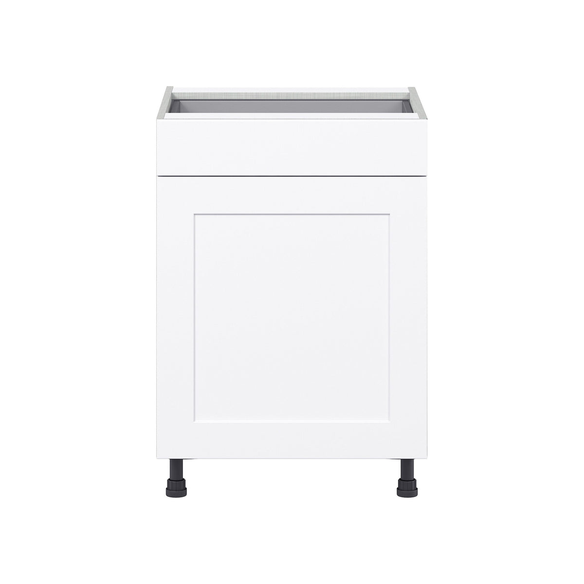 Hugo&Borg Jolie 24-in W x 34.5-in H x 24-in D Warm White 1-Drawer Base Fully Assembled Cabinet (Flat Panel Shaker Style)
