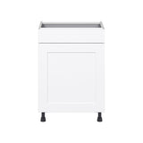 Hugo&Borg Jolie 24-in W x 34.5-in H x 24-in D Warm White 1-Drawer Base Fully Assembled Cabinet (Flat Panel Shaker Style)