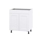 Hugo&Borg Jolie 30-in W x 34.5-in H x 24-in D Warm White 1-Drawer Base Fully Assembled Cabinet (Flat Panel Shaker Style)
