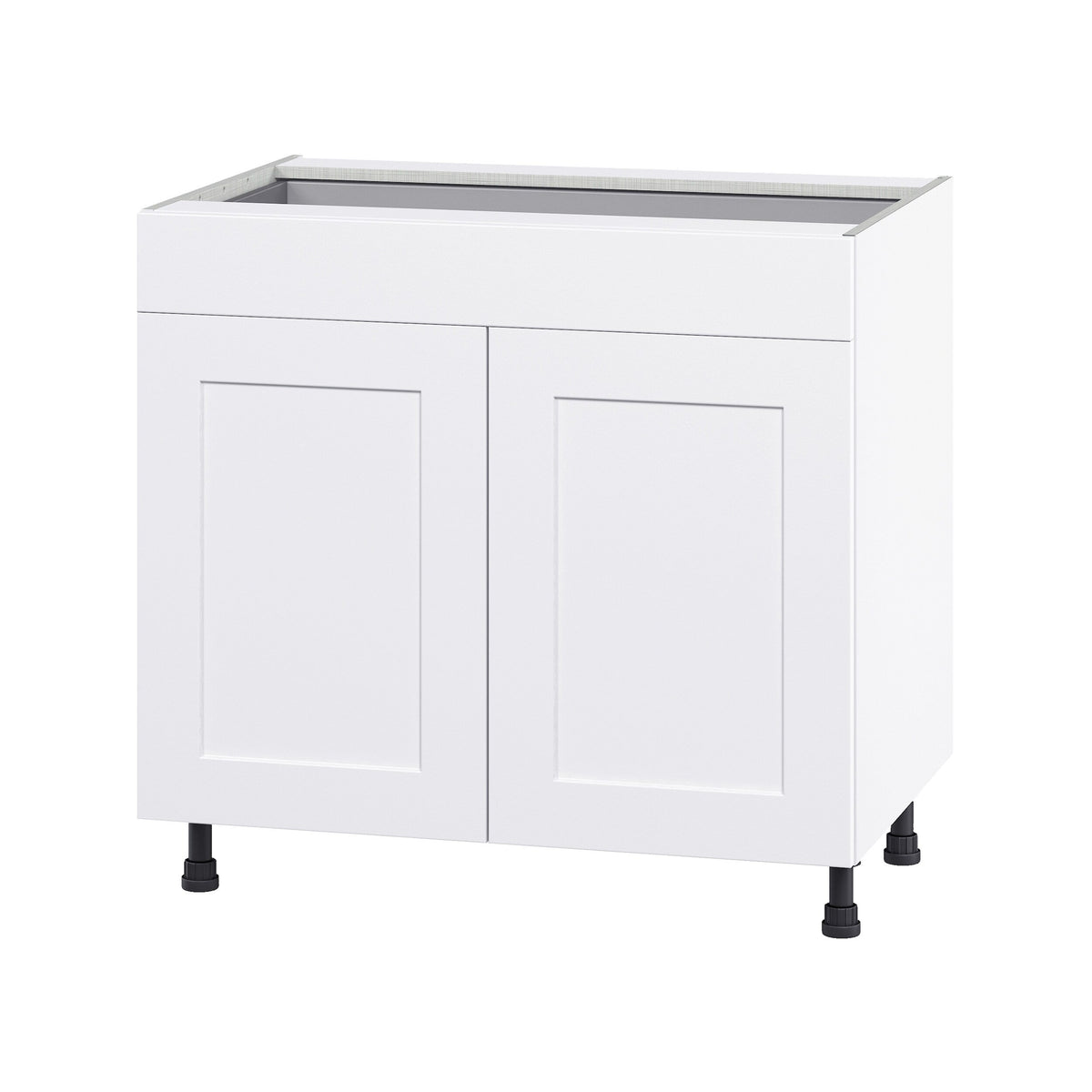 Hugo&Borg Jolie 36-in W x 34.5-in H x 24-in D Warm White 1-Drawer Base Fully Assembled Cabinet (Flat Panel Shaker Style)