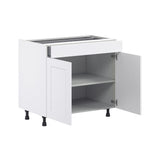 Hugo&Borg Jolie 36-in W x 34.5-in H x 24-in D Warm White 1-Drawer Base Fully Assembled Cabinet (Flat Panel Shaker Style)