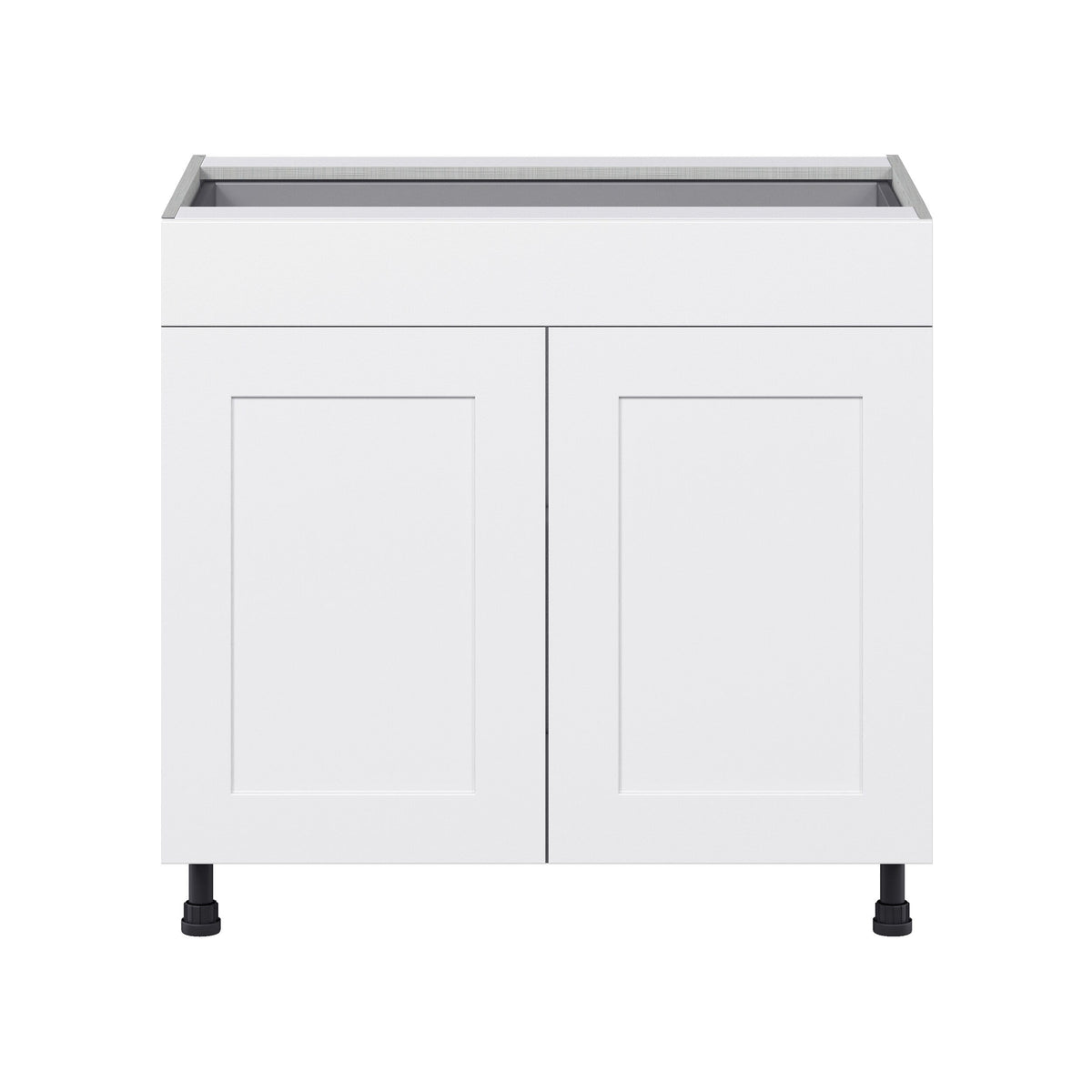 Hugo&Borg Jolie 36-in W x 34.5-in H x 24-in D Warm White 1-Drawer Base Fully Assembled Cabinet (Flat Panel Shaker Style)