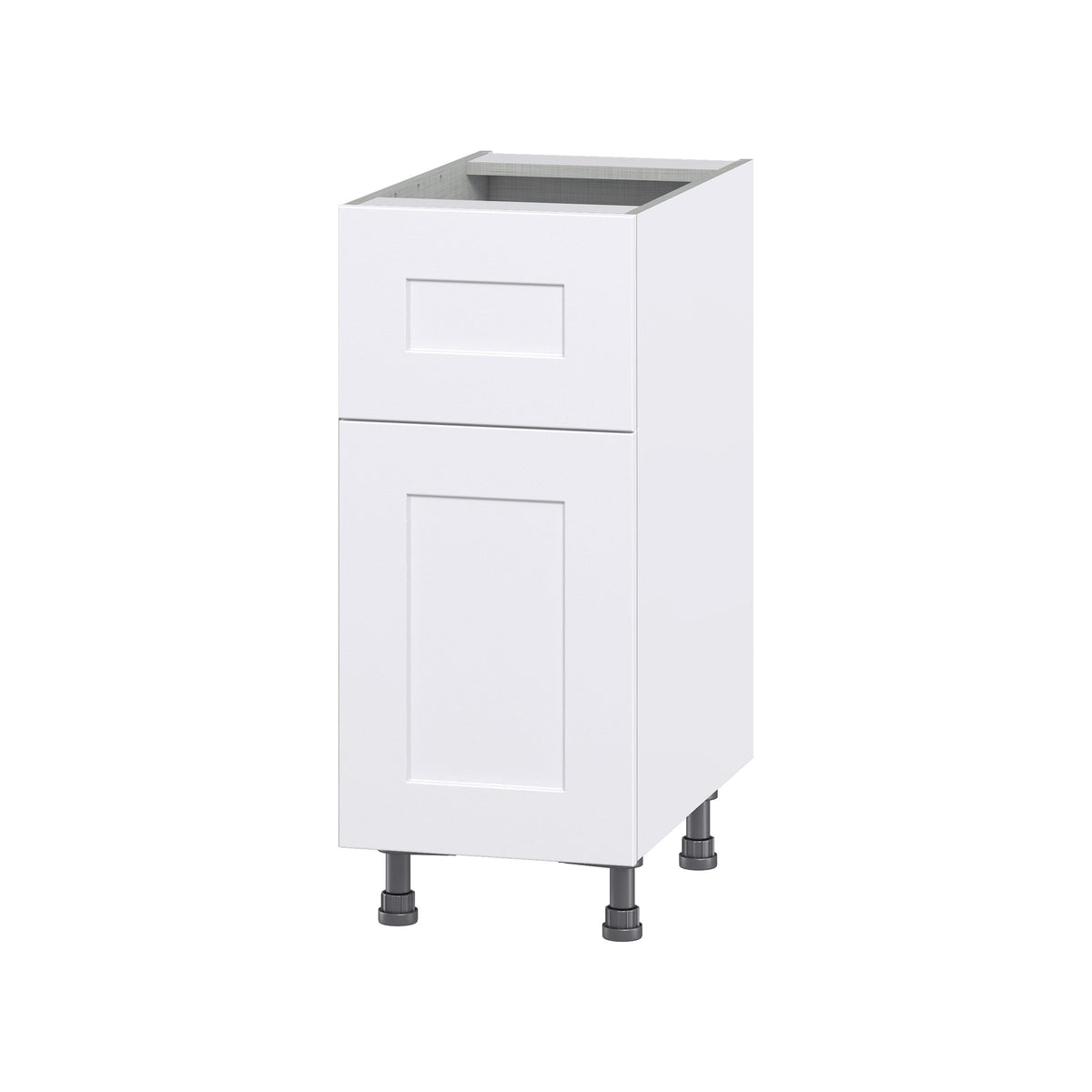 Hugo&Borg Jolie 15-in W x 34.5-in H x 24-in D Warm White 1-Drawer Base Fully Assembled Cabinet (Flat Panel Shaker Style)