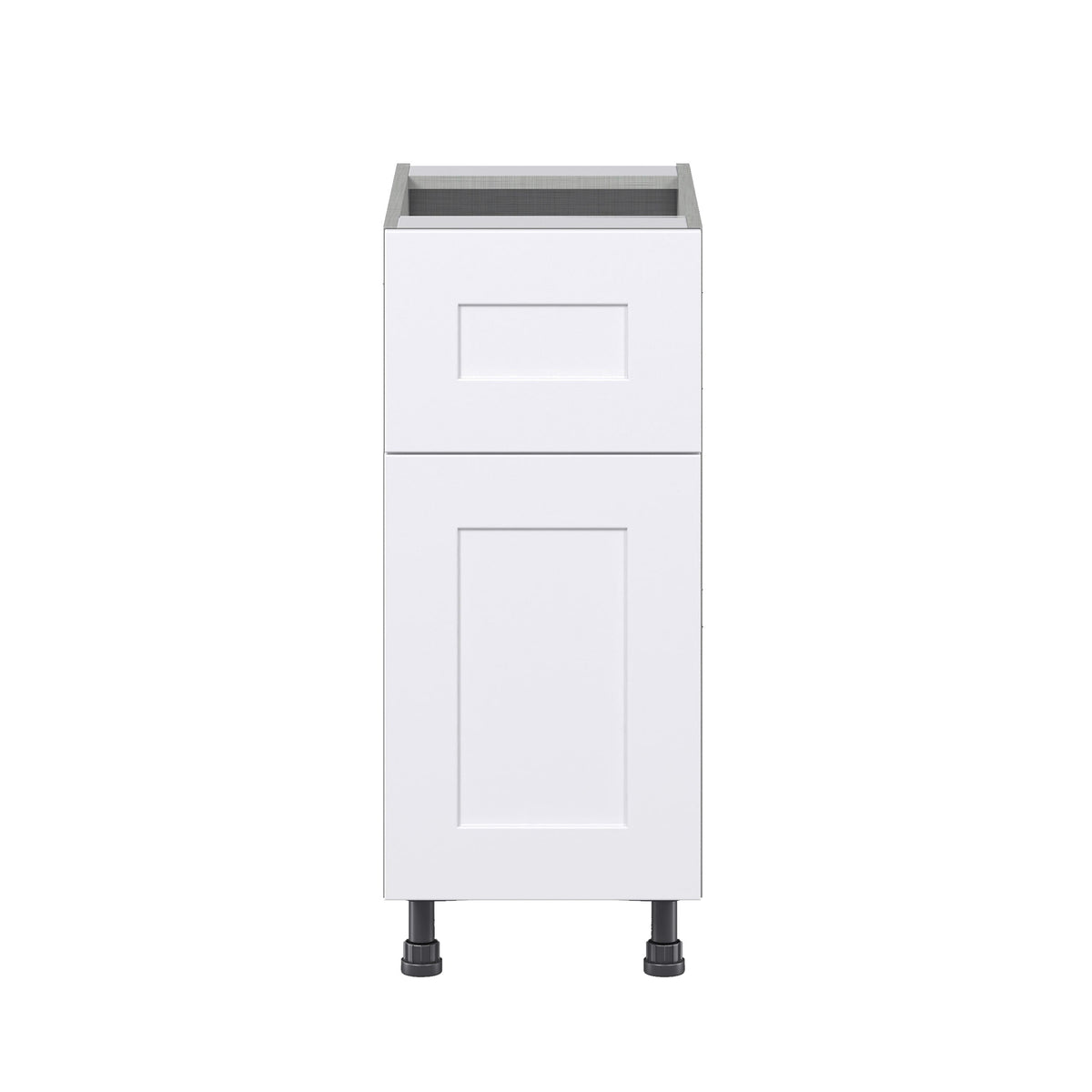 Hugo&Borg Jolie 15-in W x 34.5-in H x 24-in D Warm White 1-Drawer Base Fully Assembled Cabinet (Flat Panel Shaker Style)