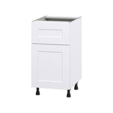 Hugo&Borg Jolie 18-in W x 34.5-in H x 24-in D Warm White 1-Drawer Base Fully Assembled Cabinet (Flat Panel Shaker Style)