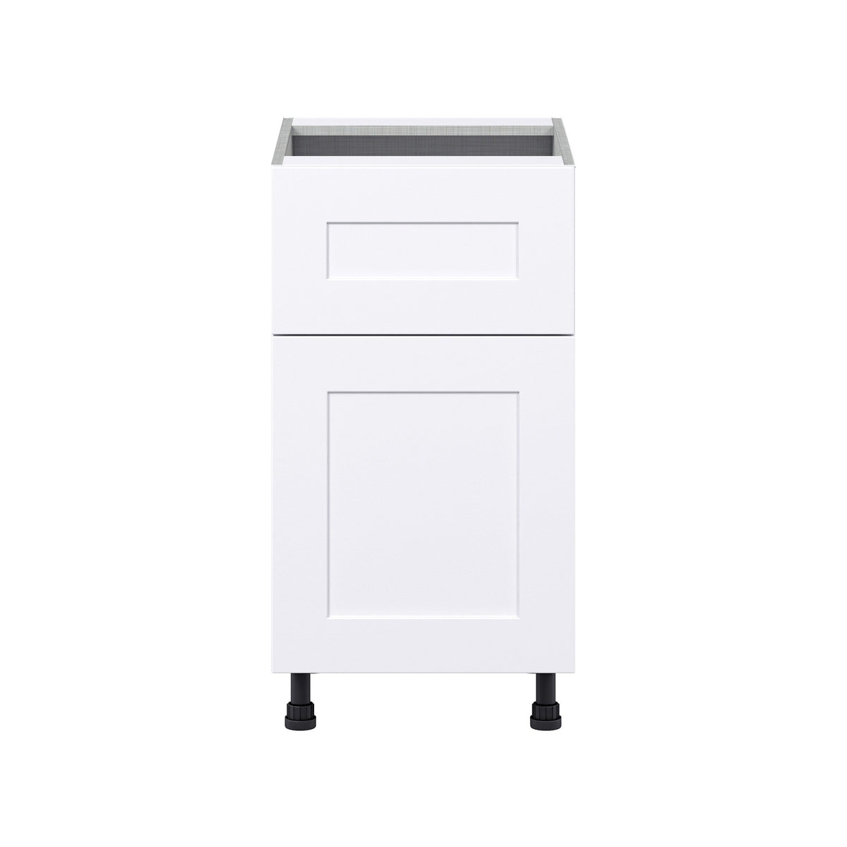 Hugo&Borg Jolie 18-in W x 34.5-in H x 24-in D Warm White 1-Drawer Base Fully Assembled Cabinet (Flat Panel Shaker Style)