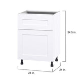 Hugo&Borg Jolie 24-in W x 34.5-in H x 24-in D Warm White 1-Drawer Base Fully Assembled Cabinet (Flat Panel Shaker Style)