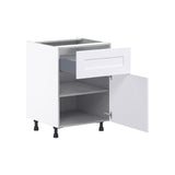 Hugo&Borg Jolie 24-in W x 34.5-in H x 24-in D Warm White 1-Drawer Base Fully Assembled Cabinet (Flat Panel Shaker Style)