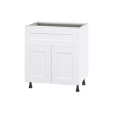 Hugo&Borg Jolie 30-in W x 34.5-in H x 24-in D Warm White 1-Drawer Base Fully Assembled Cabinet (Flat Panel Shaker Style)