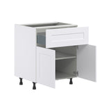 Hugo&Borg Jolie 30-in W x 34.5-in H x 24-in D Warm White 1-Drawer Base Fully Assembled Cabinet (Flat Panel Shaker Style)