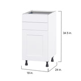 Hugo&Borg Jolie 18-in W x 34.5-in H x 24-in D Warm White 2-Drawers Base Fully Assembled Cabinet (Flat Panel Shaker Style)