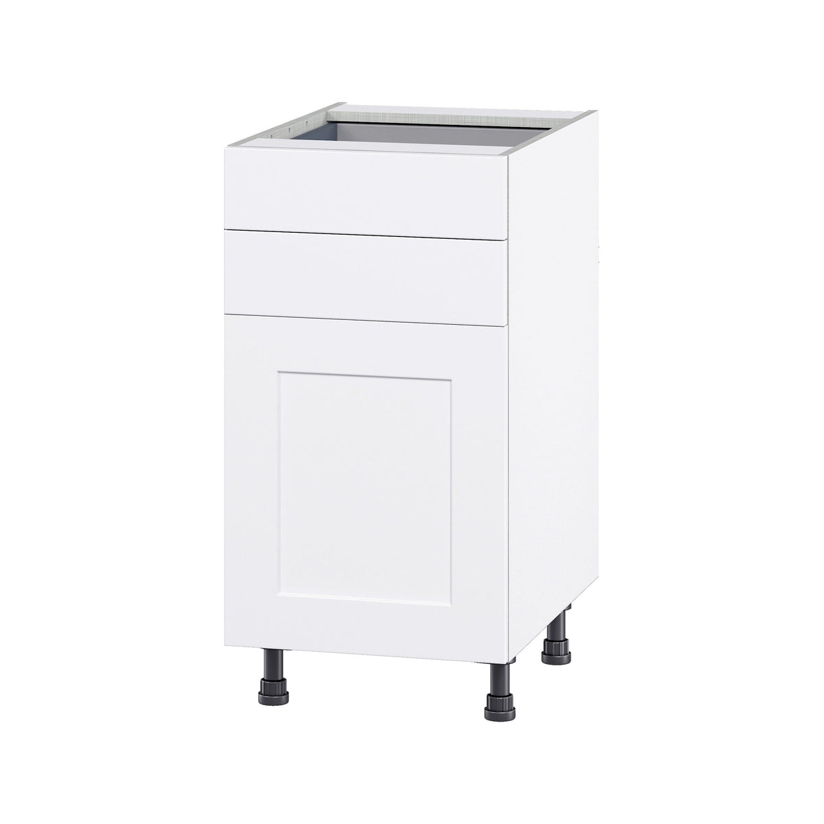 Hugo&Borg Jolie 18-in W x 34.5-in H x 24-in D Warm White 2-Drawers Base Fully Assembled Cabinet (Flat Panel Shaker Style)