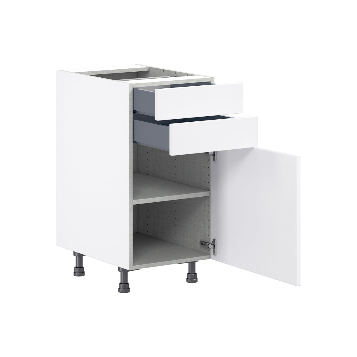 Hugo&Borg Jolie 18-in W x 34.5-in H x 24-in D Warm White 2-Drawers Base Fully Assembled Cabinet (Flat Panel Shaker Style)