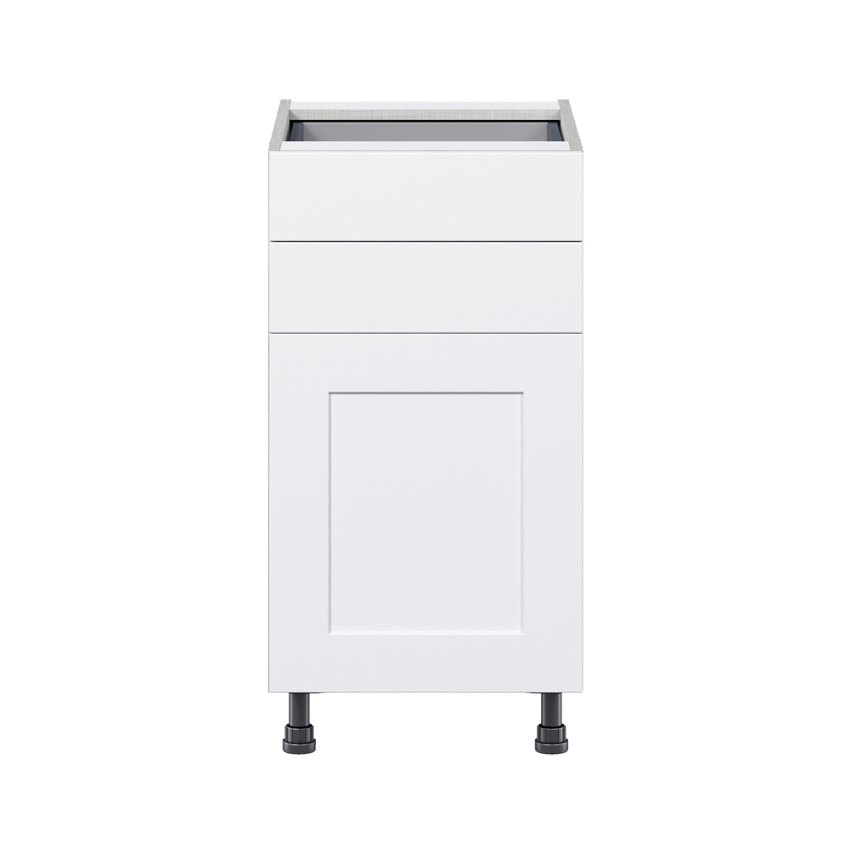 Hugo&Borg Jolie 18-in W x 34.5-in H x 24-in D Warm White 2-Drawers Base Fully Assembled Cabinet (Flat Panel Shaker Style)