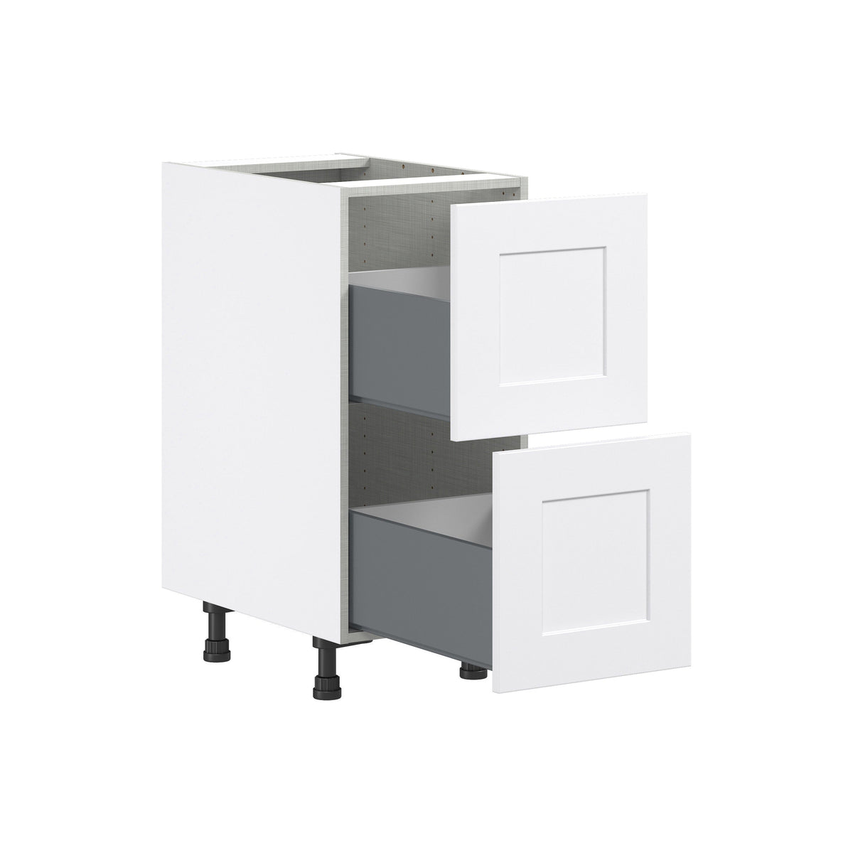 Hugo&Borg Jolie 15-in W x 34.5-in H x 24-in D Warm White 2-Drawer Base Fully Assembled Cabinet