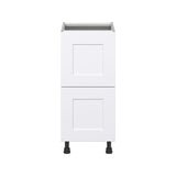 Hugo&Borg Jolie 15-in W x 34.5-in H x 24-in D Warm White 2-Drawer Base Fully Assembled Cabinet