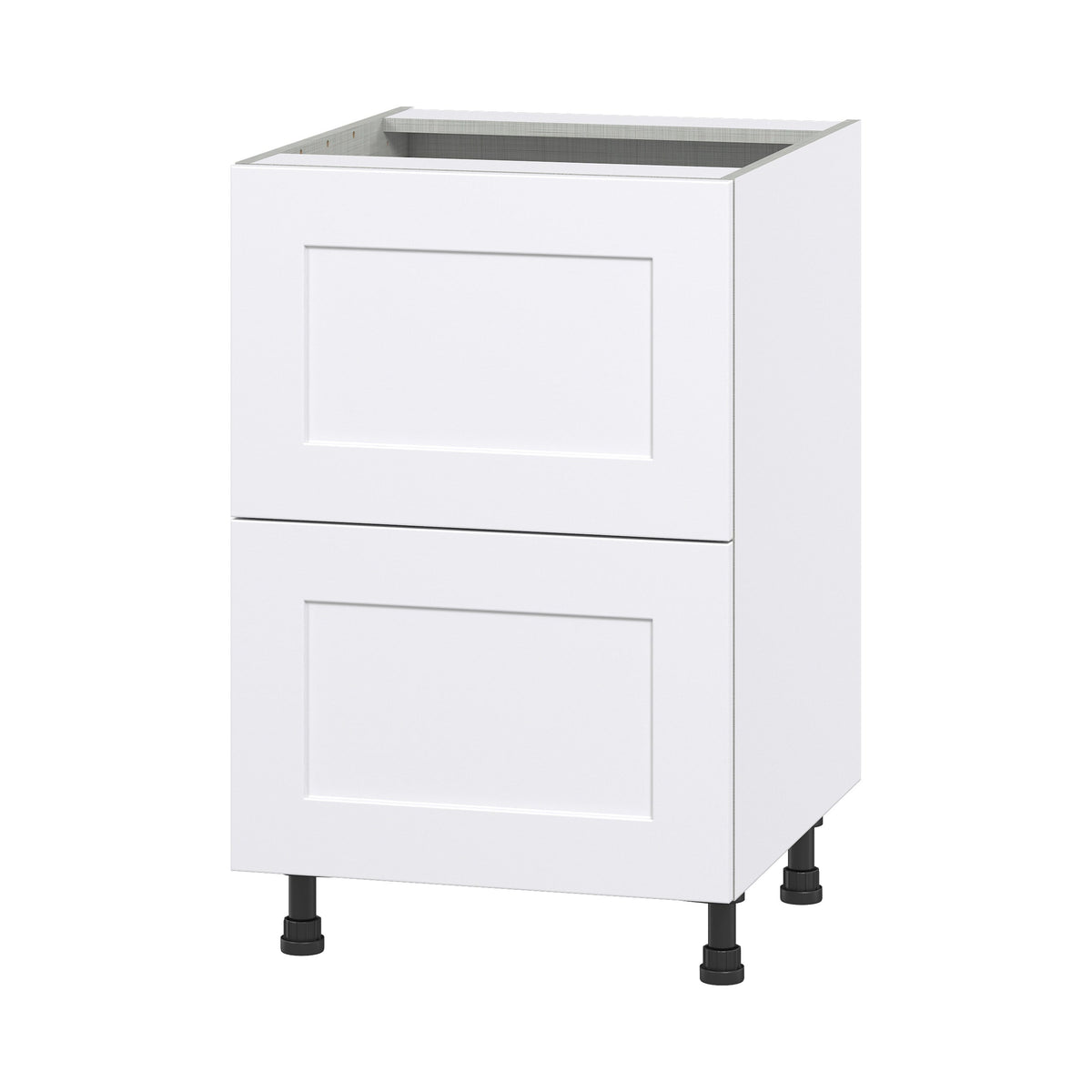Hugo&Borg Jolie 24-in W x 34.5-in H x 24-in D Warm White 2-Drawer Base Fully Assembled Cabinet