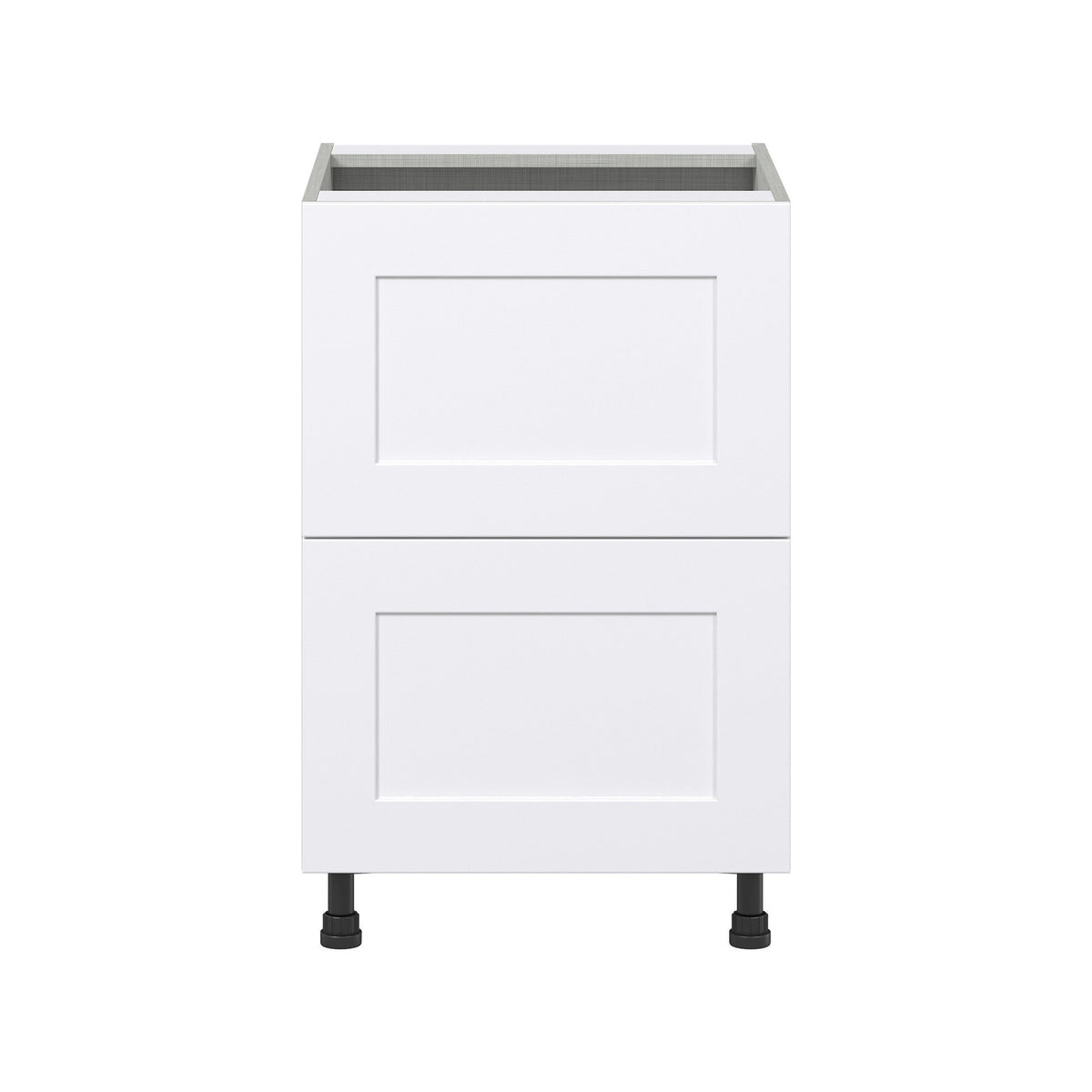 Hugo&Borg Jolie 24-in W x 34.5-in H x 24-in D Warm White 2-Drawer Base Fully Assembled Cabinet