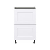 Hugo&Borg Jolie 24-in W x 34.5-in H x 24-in D Warm White 2-Drawer Base Fully Assembled Cabinet