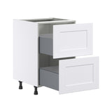 Hugo&Borg Jolie 24-in W x 34.5-in H x 24-in D Warm White 2-Drawer Base Fully Assembled Cabinet