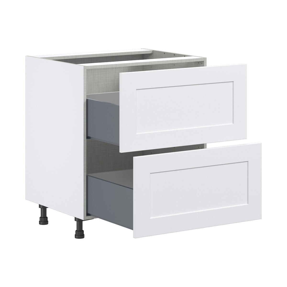 Hugo&Borg Jolie 30-in W x 34.5-in H x 25-in D Warm White 2-Drawer Base Fully Assembled Cabinet
