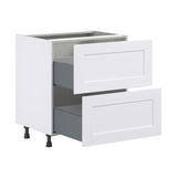 Hugo&Borg Jolie 30-in W x 34.5-in H x 25-in D Warm White 2-Drawer Base Fully Assembled Cabinet