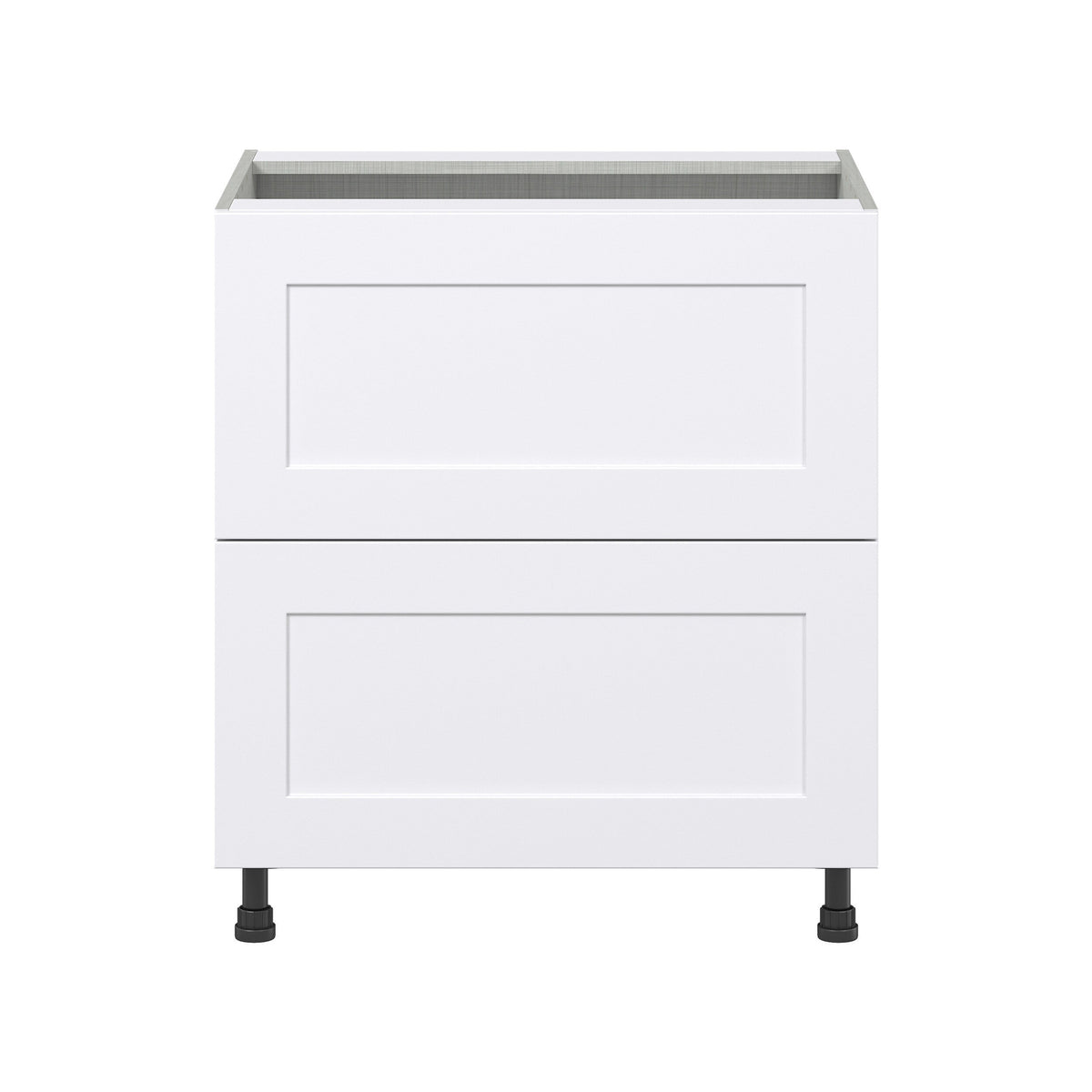 Hugo&Borg Jolie 30-in W x 34.5-in H x 25-in D Warm White 2-Drawer Base Fully Assembled Cabinet