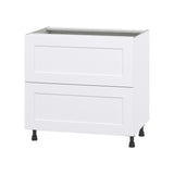 Hugo&Borg Jolie 36-in W x 34.5-in H x 24-in D Warm White 2-Drawer Base Fully Assembled Cabinet