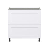 Hugo&Borg Jolie 36-in W x 34.5-in H x 24-in D Warm White 2-Drawer Base Fully Assembled Cabinet