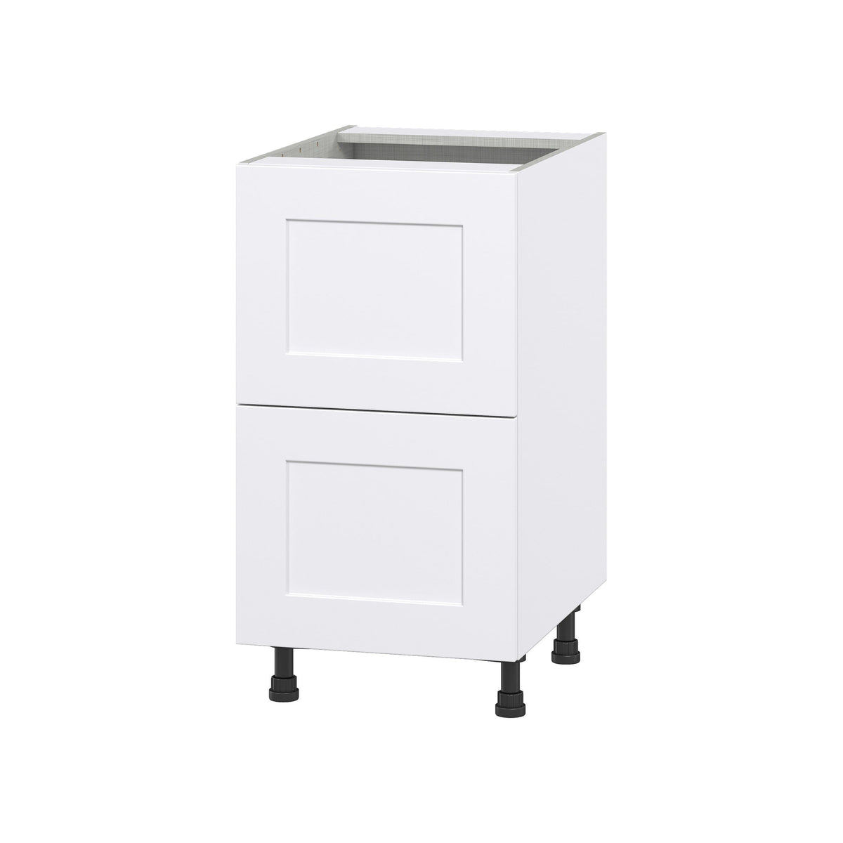 Hugo&Borg Jolie 18-in W x 34.5-in H x 24-in D Warm White 2-Drawer Base Fully Assembled Cabinet