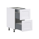 Hugo&Borg Jolie 18-in W x 34.5-in H x 24-in D Warm White 2-Drawer Base Fully Assembled Cabinet